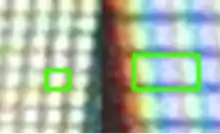 Retina-Display (links), 163ppi-Display (rechts)