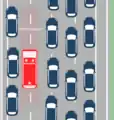 Rettungsgasse bei vier Fahrstreifen