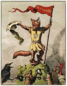 Illustration von Reineke Fuchs in einem Kinderbuch von 1869