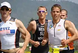 Stephan Wenk (Mitte) beim Rheintal Duathlon, 2010