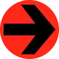 Rot mit Pfeil nach Rechts