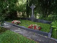 Familiengrab. Righini-Steinbrecher, Righini-Macpherson, Fries-Righini, Fries-Blumenstein. Friedhof Enzenbühl, Zürich