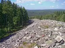 Die Überreste der Murus Gallicus der Anlage von Otzenhausen, ehemals ca. 25 m hoch und breit