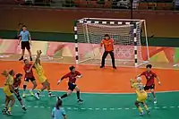 Vorrundenspiel der Frauen 2016 gegen Schweden, Südkorea in rot