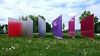 Permanente Installation Reflection, 2013, Schlosspark Heidenheim an der Brenz, Edelstahl, Autolack  250 × 1500 × 800 cm