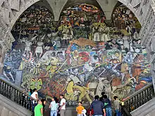 Murales zur Geschichte Mexikos von Diego Rivera im Palacio National, Mexiko-Stadt