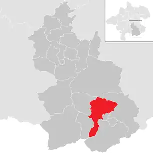 Lage der Gemeinde Roßleithen im Bezirk Kirchdorf (anklickbare Karte)