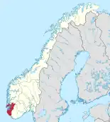 Lage von Rogaland in Norwegen