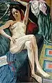 Woman on Sofa, Öl auf Leinwand, um 1915
