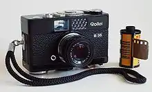 Zeiss-Triotar 3,5/40 an einer Rollei-Sucherkamera