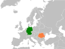 Lage von Deutschland und Rumänien