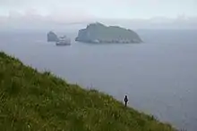 Blick von Hirta. Von links nach rechts: Stac an Armin, Stac Lee und Boreray