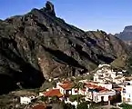 Roque Bentayga von Tejeda aus gesehen