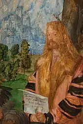 Das Rosenkranzfest, Ausschnitt; Selbstporträt Dürers