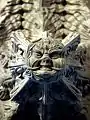 Eine von 110 Blattmasken in der Rosslyn Chapel, Schottland