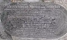 Epitaphinschrift in der Kirche St. Jakobus (Rottmersleben)