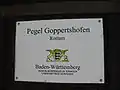 Pegelhaus-Schild