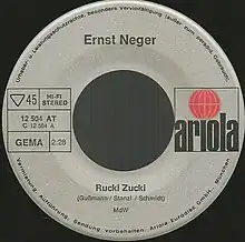 Schallplattenettikett Rucki Zucki