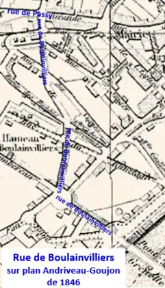 Rue de Boulainvilliers im Jahr 1846