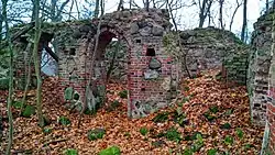 Ruinenreste der Kirche Laggarben in Garbno
