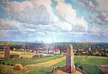 Hänichen um 1913 (rechts) mit dem geplanten Bismarckturm