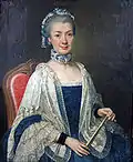 Dame im Spitzenumhang, um 1765