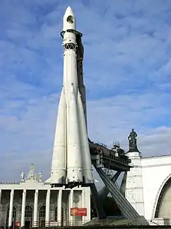 Trägerrakete Wostok auf Basis der Interkontinentalrakete R-7 in Moskau