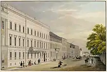 Das Russische Gesandtschafts Haus in Berlin, Farbstahlstich von 1843