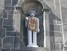 Statue des Johannes der Täufer auf dem Ribeira Platz in Porto, 2007