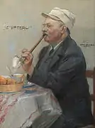 „S'Vaterl“, Johann Reimer,  Otto Nowak's Schwiegervater, 1904,Crayon, 25 × 33 cm