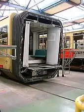 Faltenbalg eines getrennten Zuges der Berliner S-Bahn