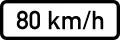 IN11.1: Zusatzzeichen – max. Geschwindigkeit … km/h