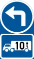 Vorgeschriebene Fahrtrichtung für Lastkraftwagen über 10 t