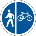 R115: Getrennter Geh- und Radweg (Gehweg links, Radweg rechts)