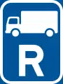 R313: Verkehrsfläche reserviert für Last­kraftwagen*