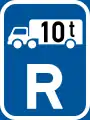 R314: Verkehrsfläche reserviert für Last­kraftwagen über angegebenes tatsächliches Gewicht*