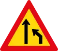 TW214: Einengung – Einzug rechts, noch 1 Fahrstreifen