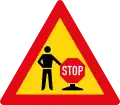 TW343: Verkehrsführung mit Stop/Go-Zeichen voraus