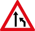 W214: Einengung – Einzug rechts, noch 1 Fahrstreifen