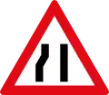 W330: Einseitig verengte Fahrbahn – Verengung links