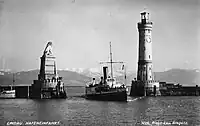Die Stadt Konstanz bei der Ankunft in Lindau um 1928