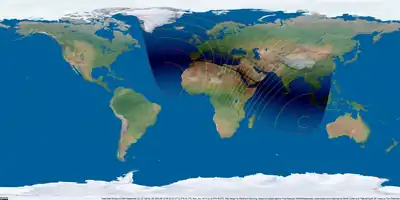 Weltkarte der Sonnenfinsternis vom 12. September 2053