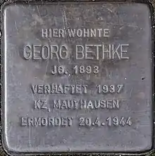 Stolperstein für Georg Bethke