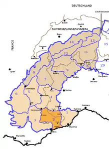 Seealpen i. e. S. und Voralpen von Nizza, nach SOIUSA