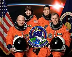 V. l. n. r.: Mark Kelly, Linda Godwin, Daniel Tani, Dominic Gorie