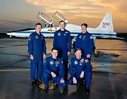 v. l. n. r. Bruce Melnick, Robert Cabana, Thomas Akers, Richard Richards, William Shepherd