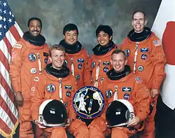 v. l. n. r. Winston Scott, Brent Jett, Leroy Chiao, Koichi Wakata, Brian Duffy, Daniel Barry
