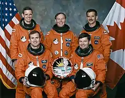 v. l. n. r. William S. McArthur, James Halsell, Jerry Ross, Kenneth Cameron, Chris Hadfield