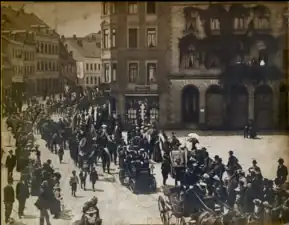 Am Neuen Brunnen(heute: Albrecht-Dürer-Platz).Um 1900