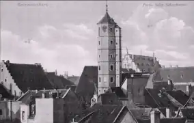 Gewerbeviertel mit Schrotturmum 1905